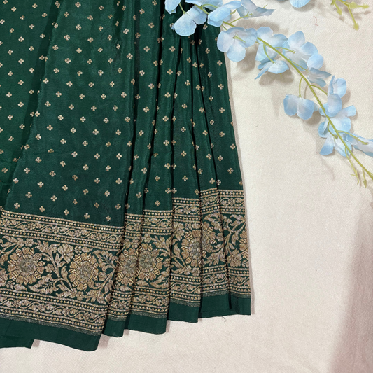 BottleGreen Banarasi Pure Crepe Saree