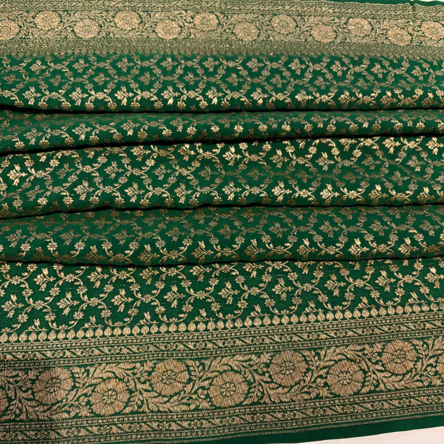Pink Banarasi Pure Crepe Saree