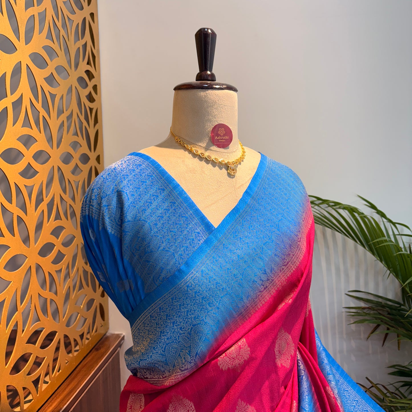 Pink Banarasi Semi Matka Silk Saree