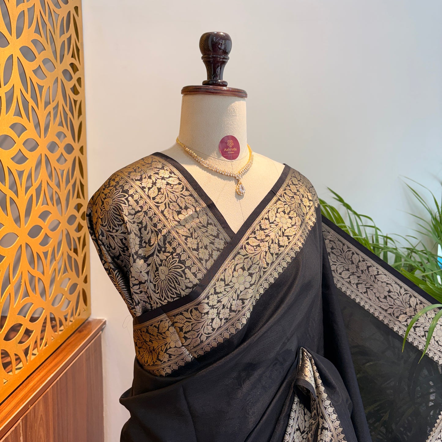 Black Soft Organza Banarasi Saree