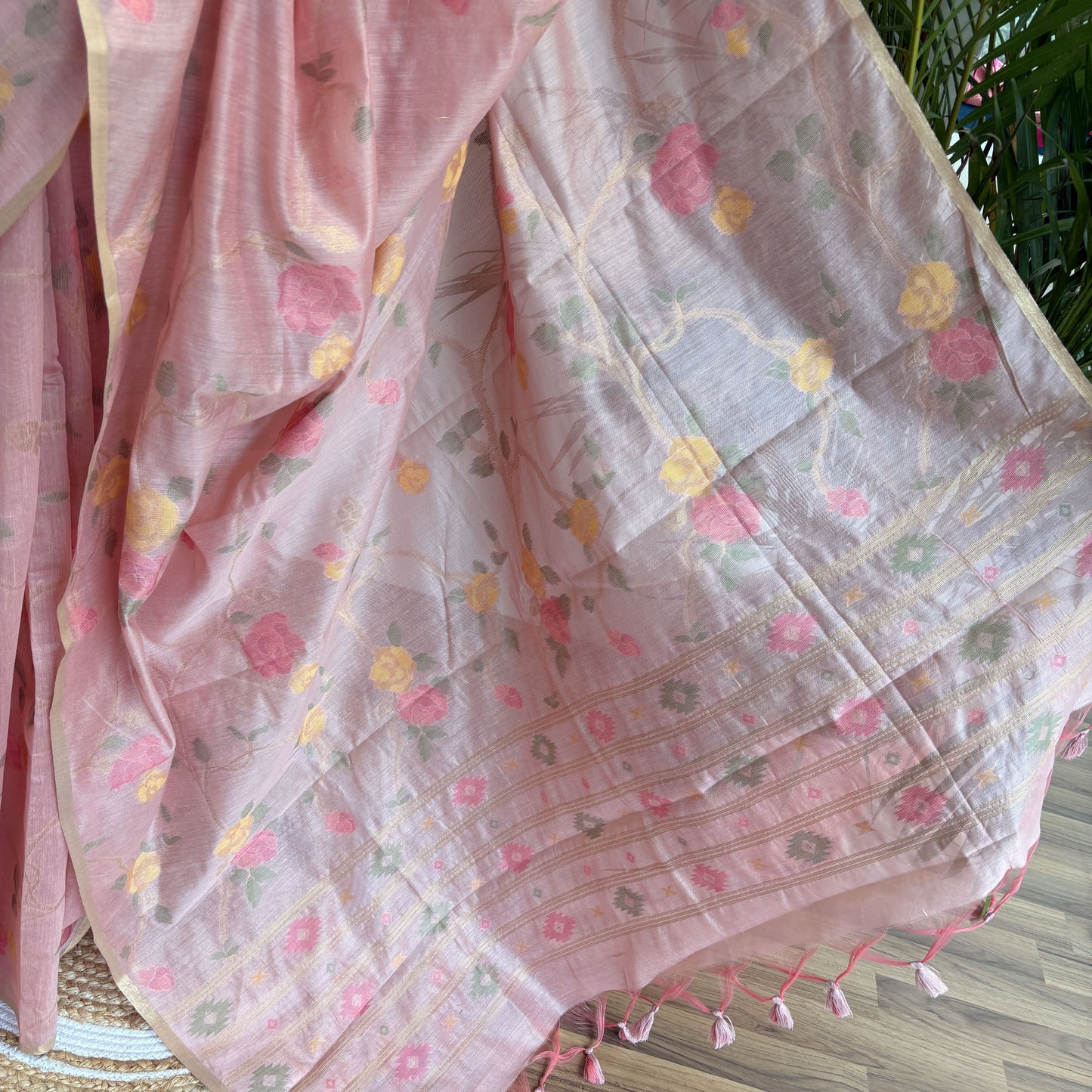 Pastel Pink Handloom Cotton Saree