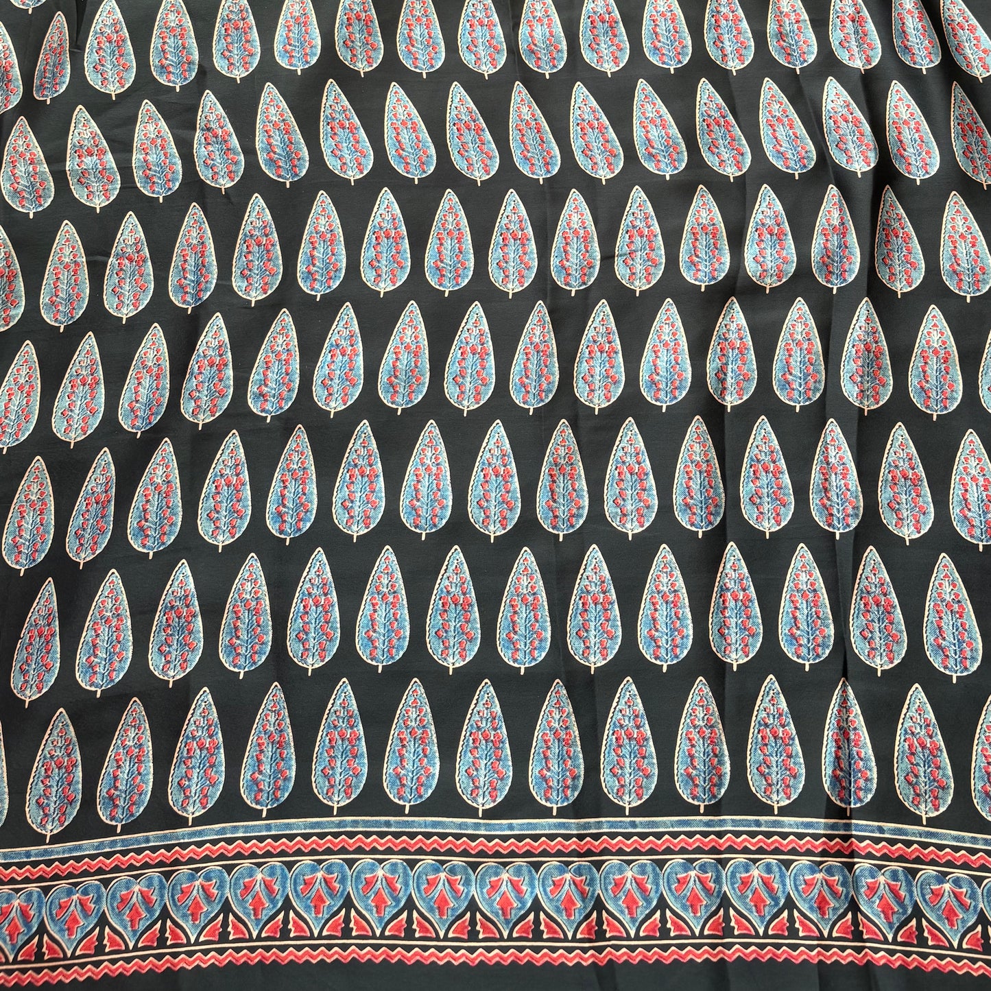 Black Star Satin Crepe Saree