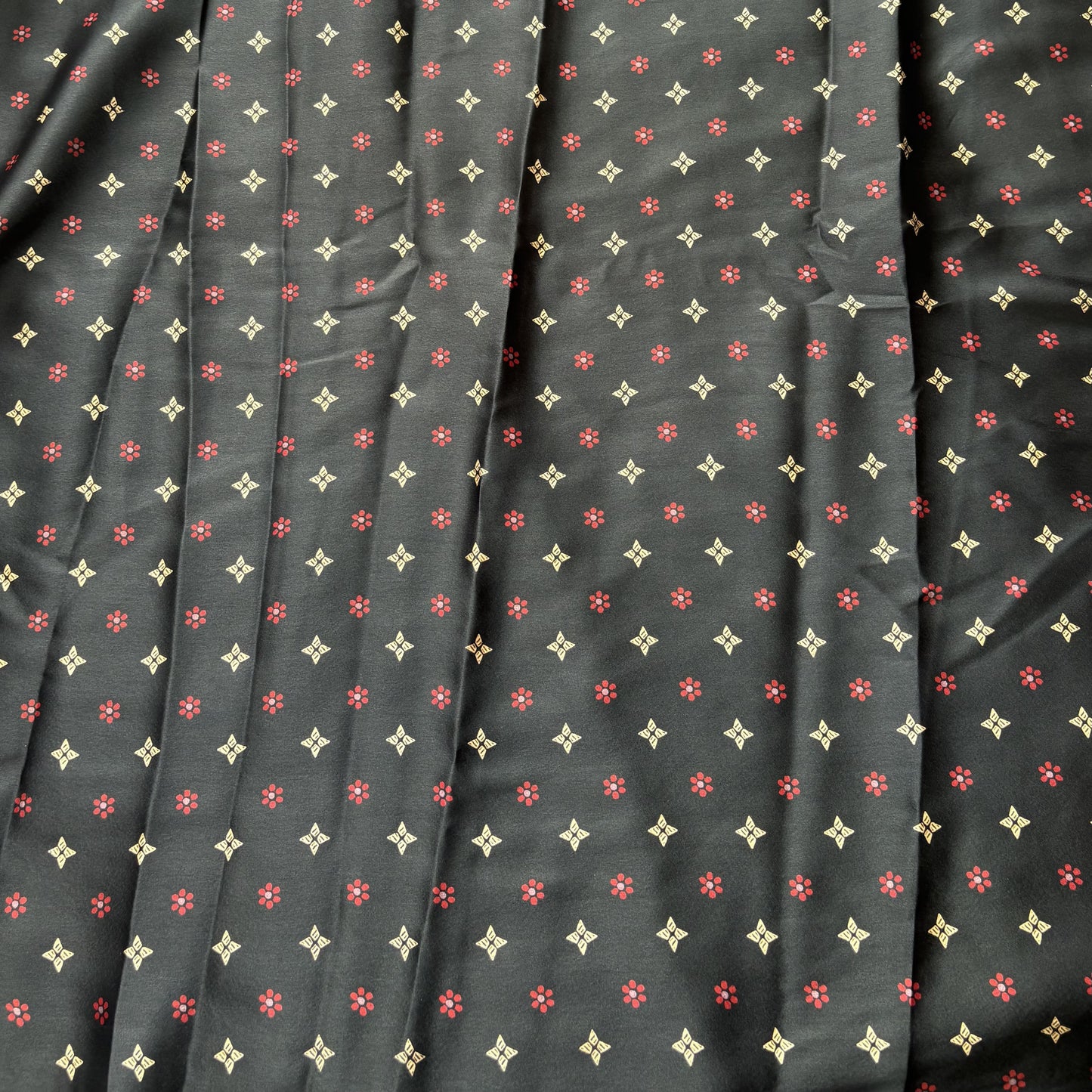 Black Blossom Satin Crepe Saree