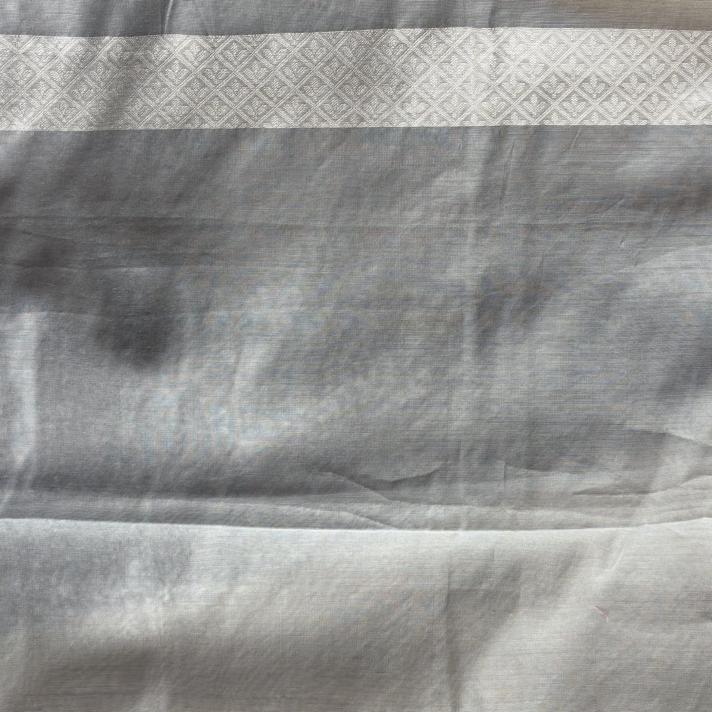 Pastel Grey Woven Cotton Saree