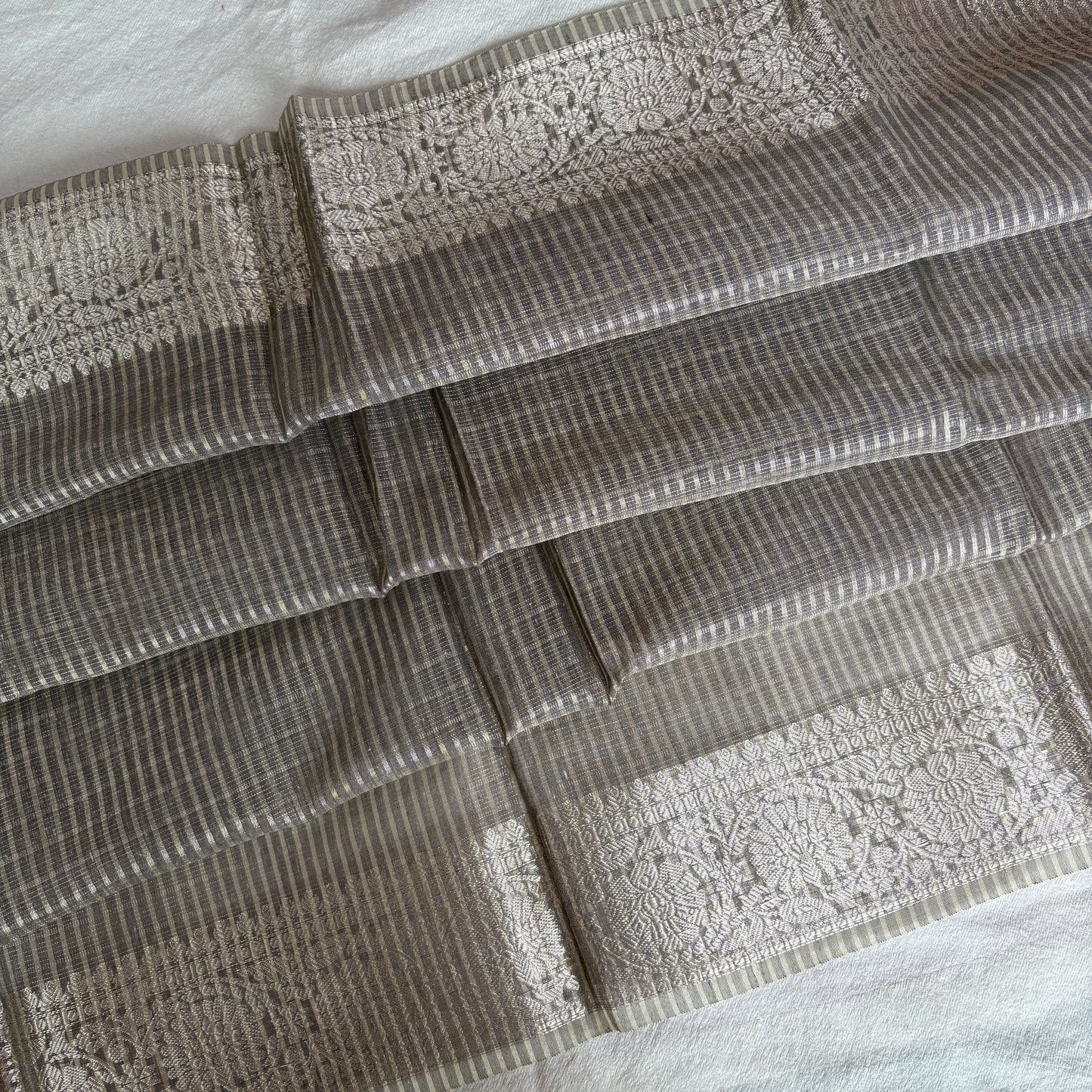 Brown Kora Cotton Silk Saree