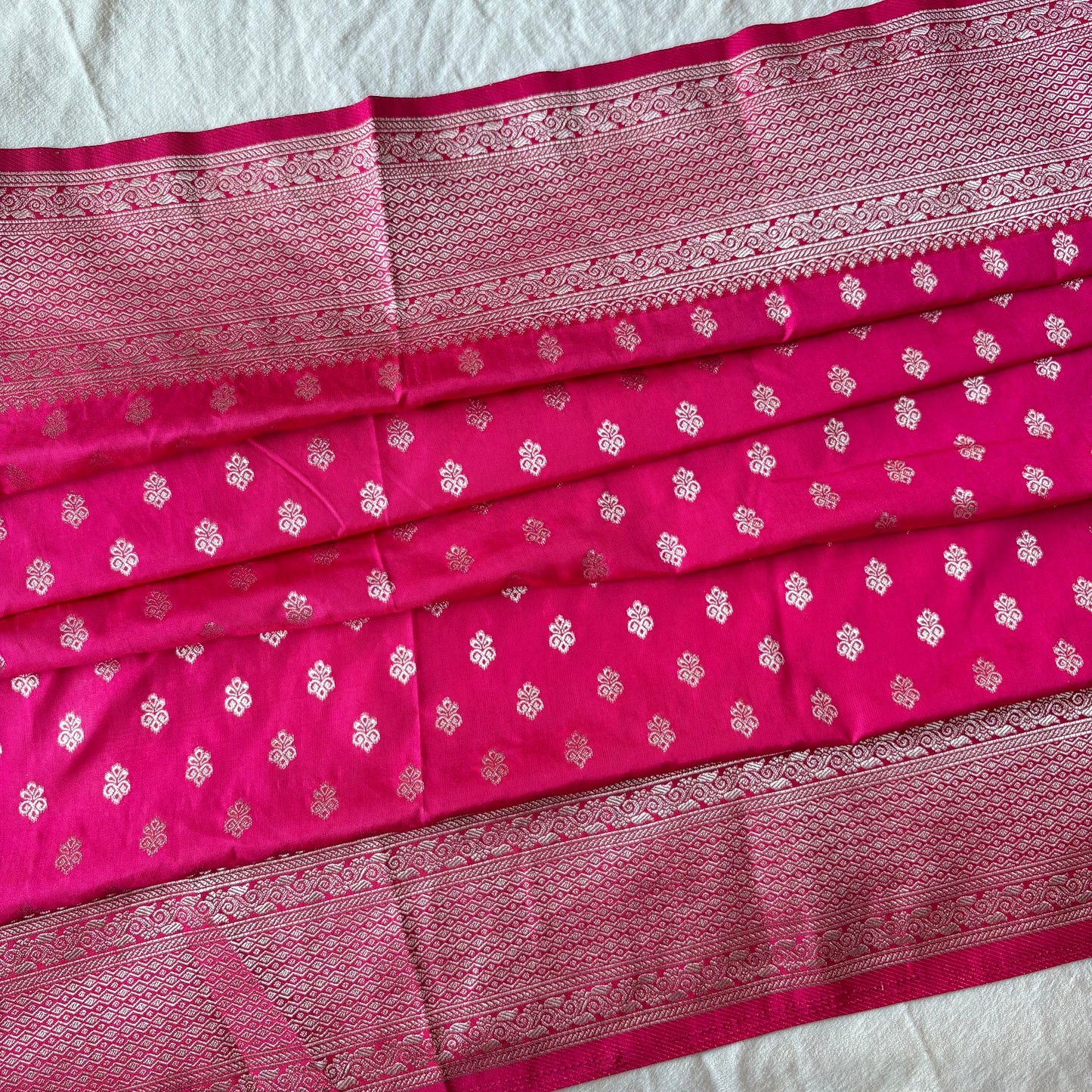 Pink Semi Raw Mango Banarasi Saree
