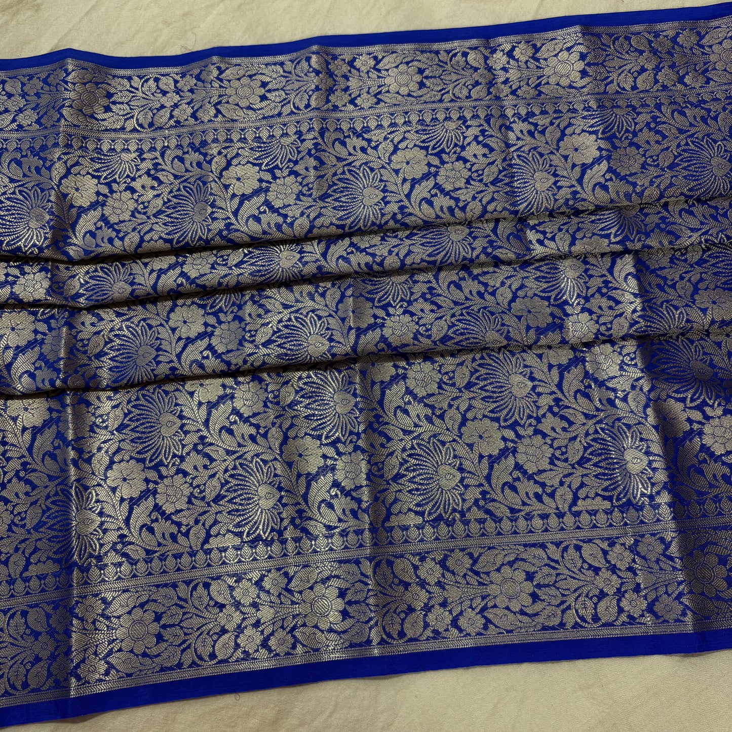 Royal Blue Soft Organza Banarasi Saree
