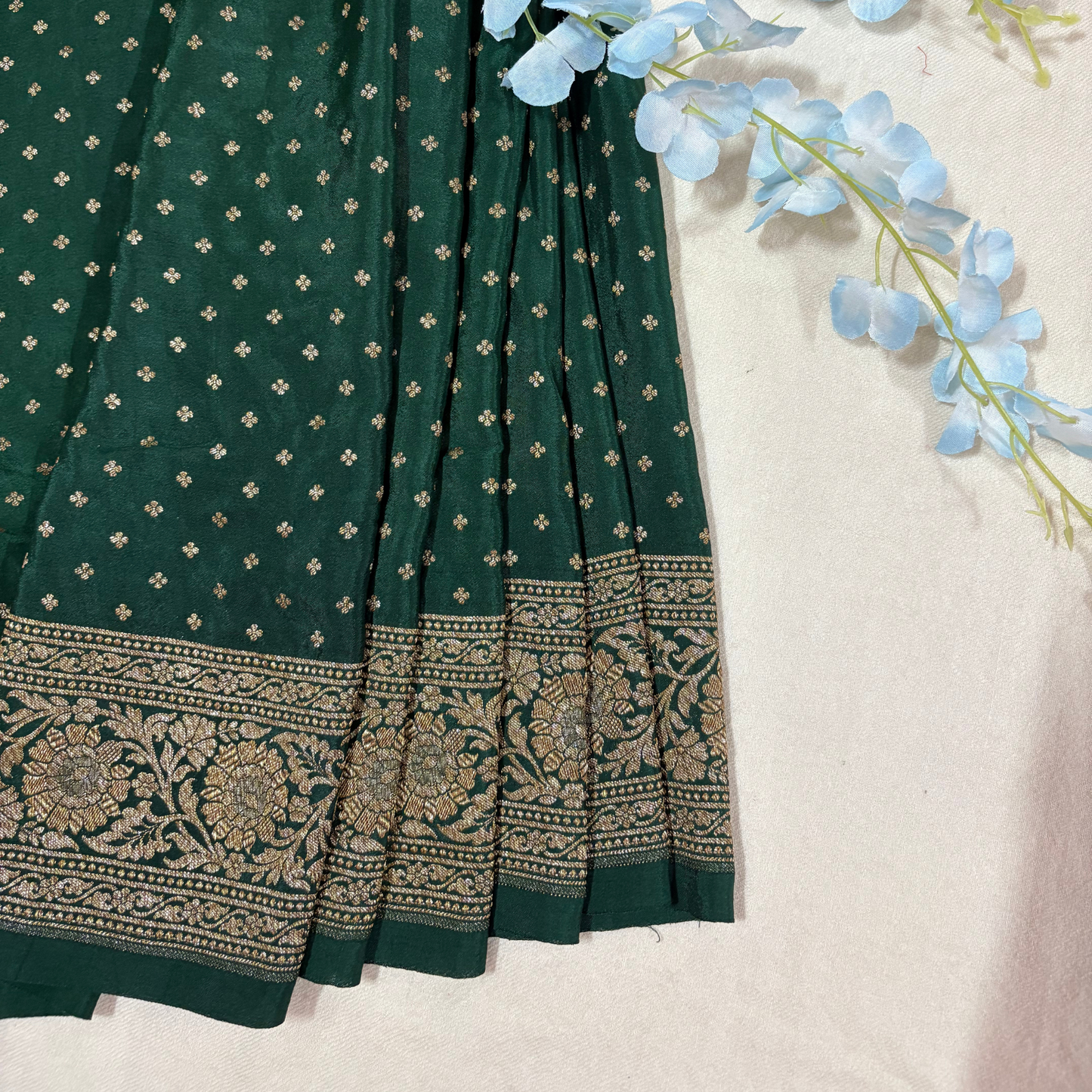 BottleGreen Banarasi Pure Crepe Saree