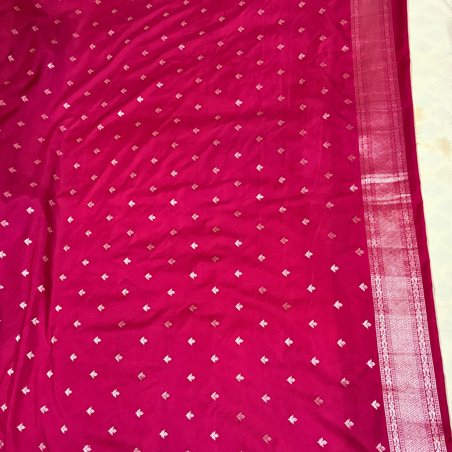 Magenta Banarasi Semi Crepe Saree