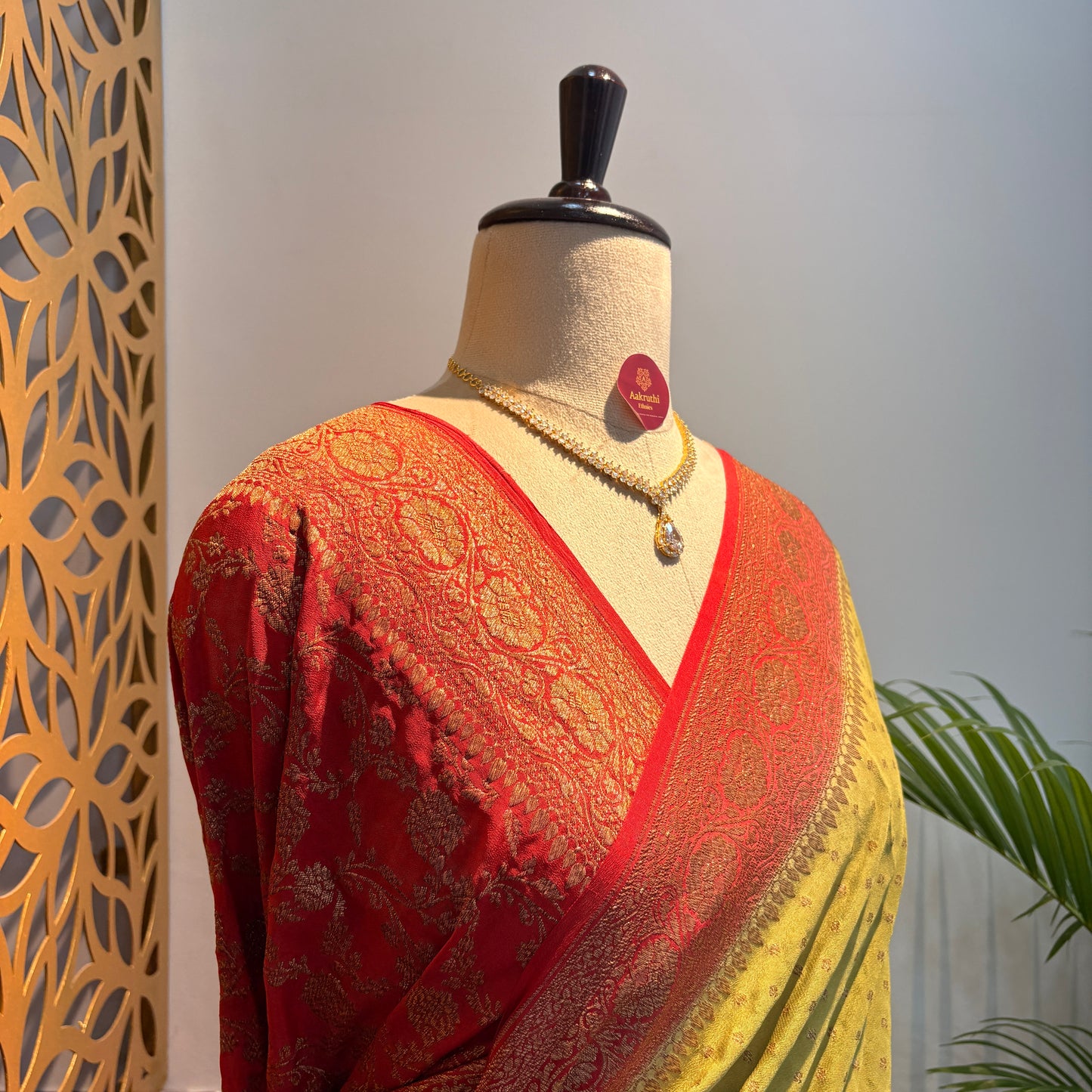 Pista Green Banarasi Pure Crepe Saree