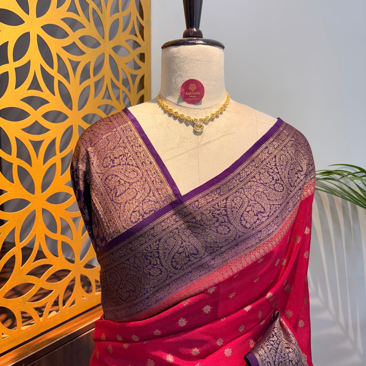 Pink Cotton Silk Semi Banarasi Saree