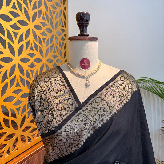 Black Soft Organza Banarasi Saree