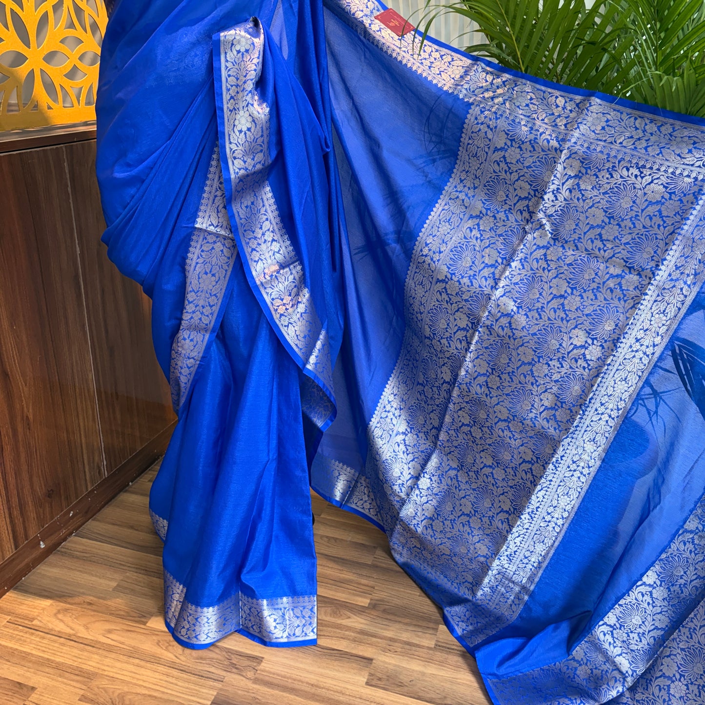 Royal Blue Soft Organza Banarasi Saree