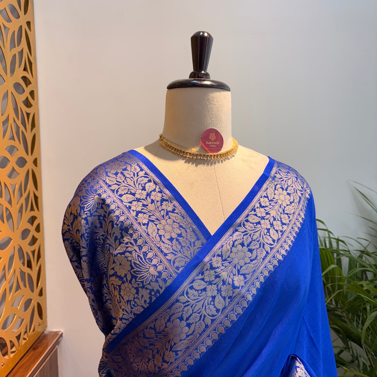 Royal Blue Soft Organza Banarasi Saree