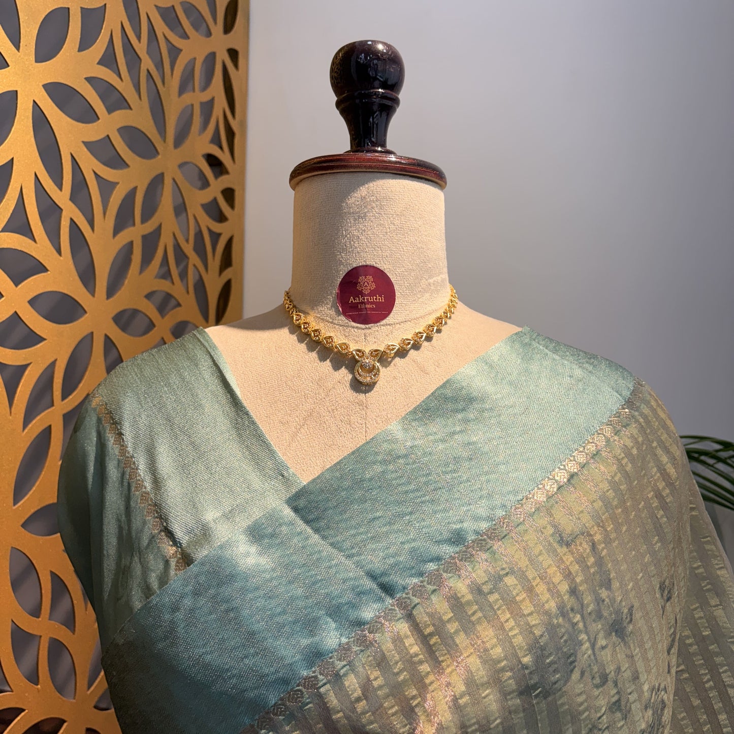 Pastel Green Semi Tissue Saree