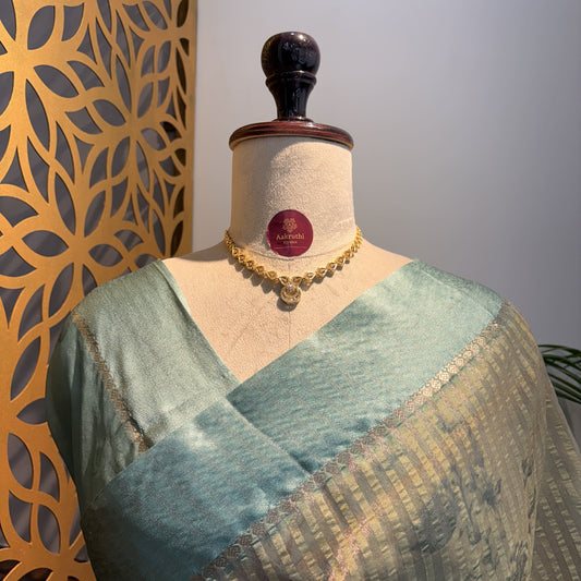 Pastel Green Semi Tissue Saree