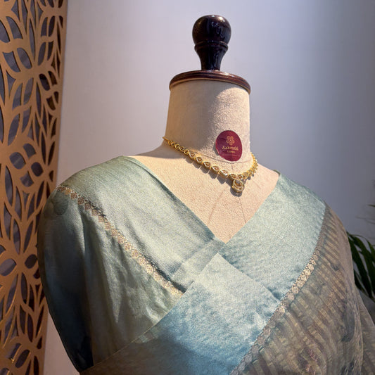 Pastel Green Semi Tissue Saree