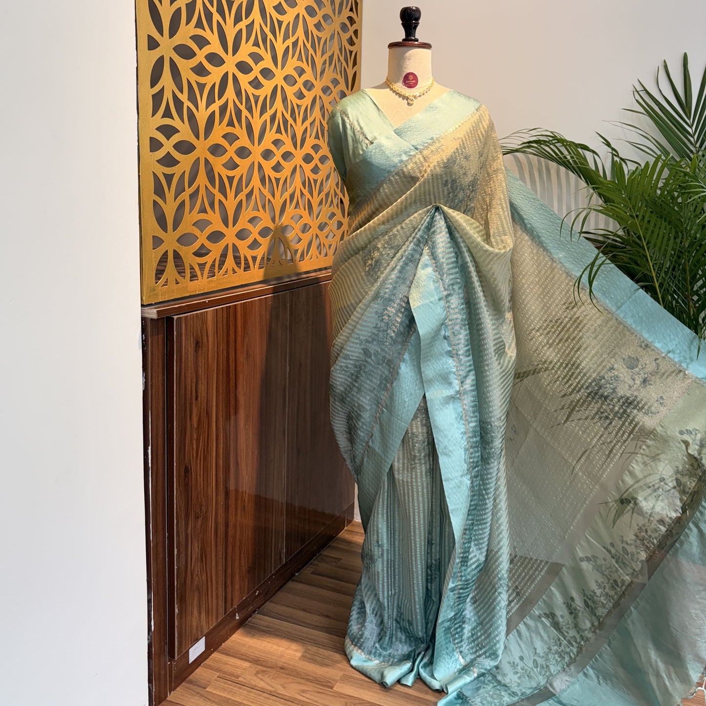Pastel Green Semi Tissue Saree