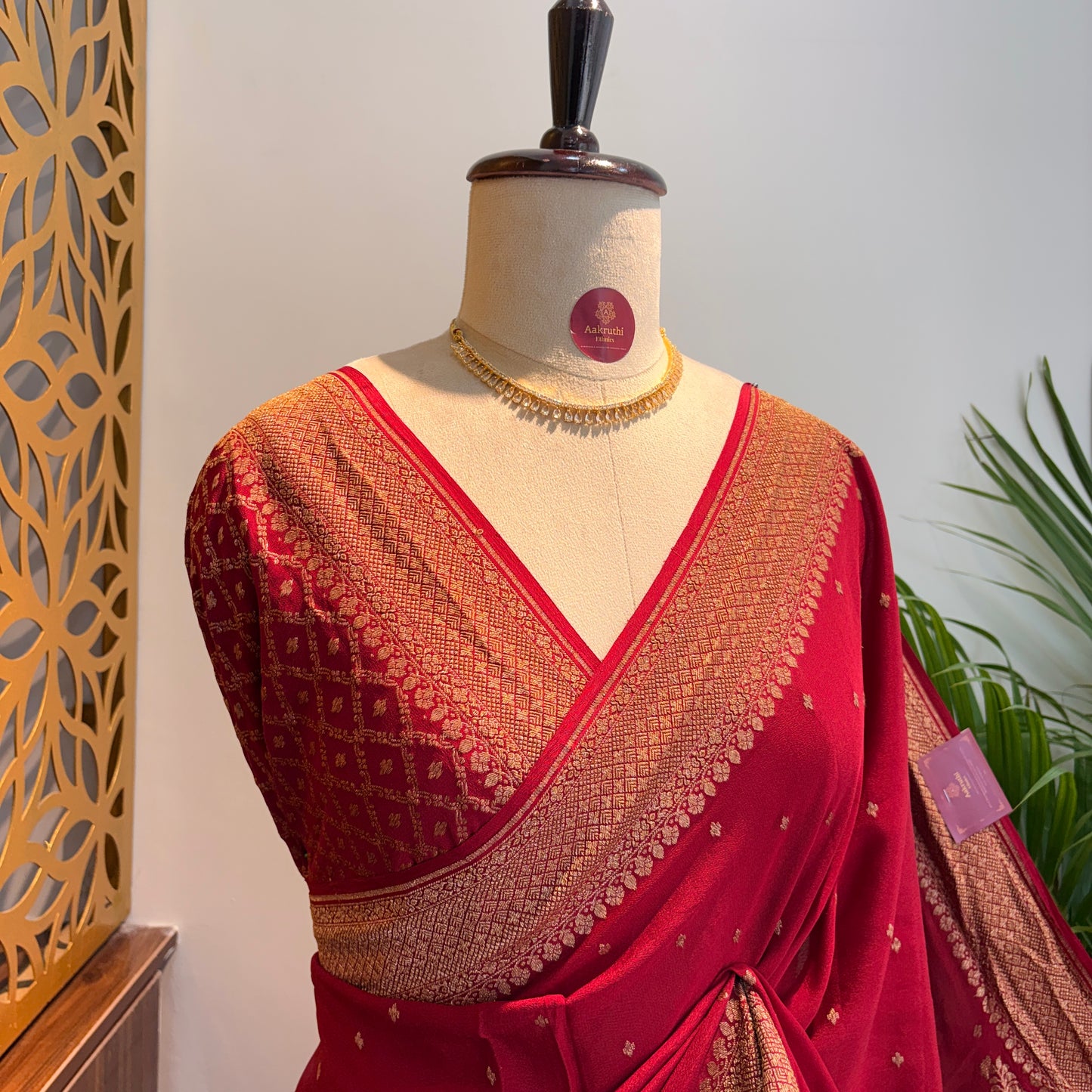 Maroon Banarasi Pure Crepe Saree
