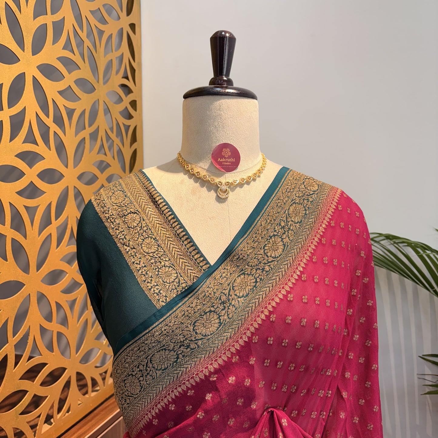 Pink Pure Khaddi Georgette Banarasi Saree