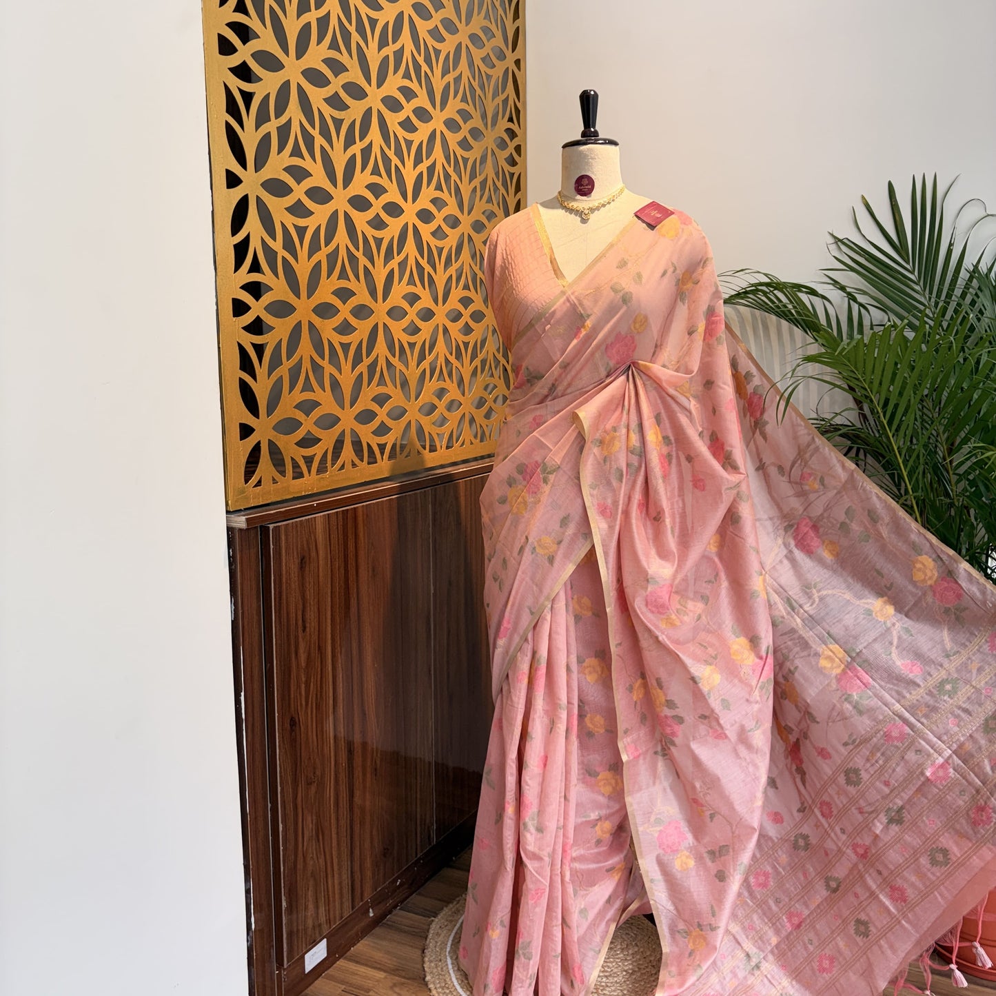 Pastel Pink Handloom Cotton Saree