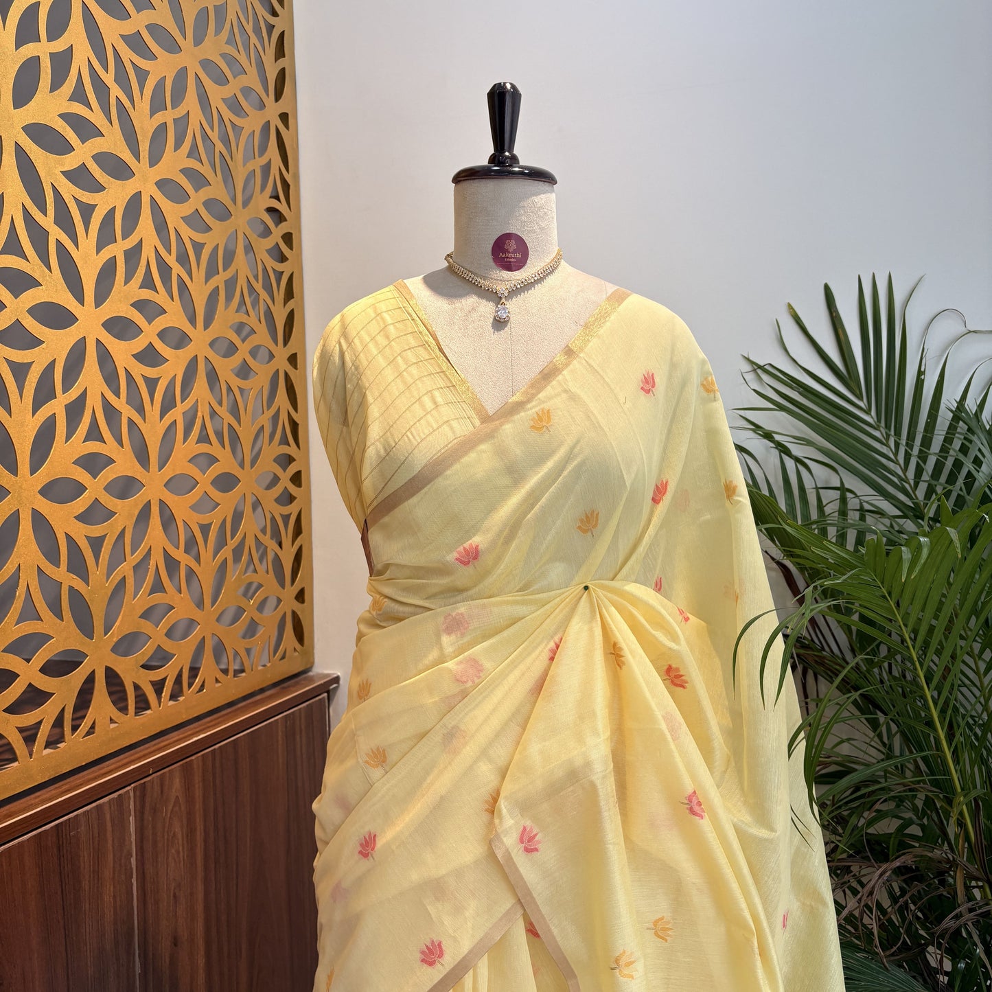 Butter Yellow Handloom Cotton Saree