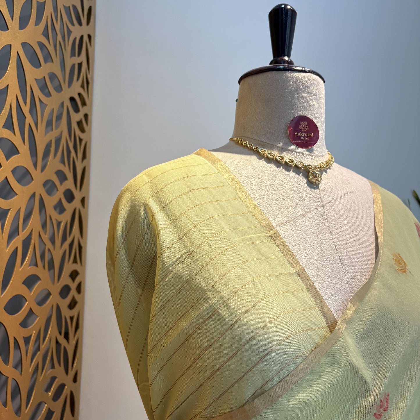 Pista Green Handloom Cotton Saree