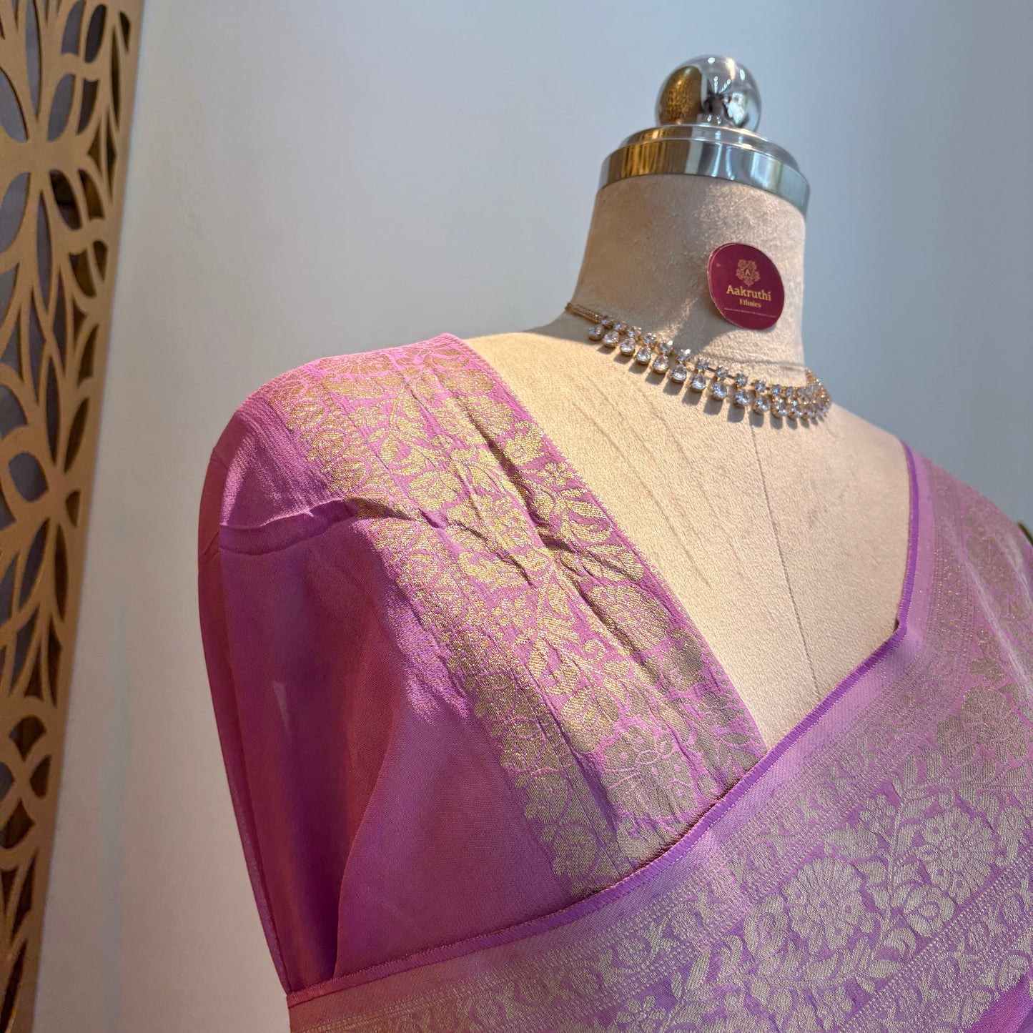 Lavender Semi Khaddi Georgette Saree