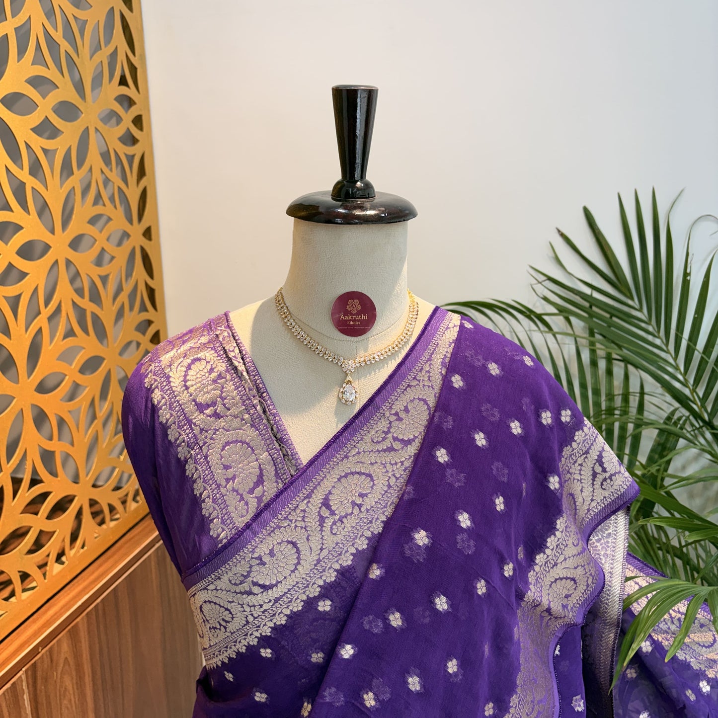 Purple Semi Khaddi Georgette Saree