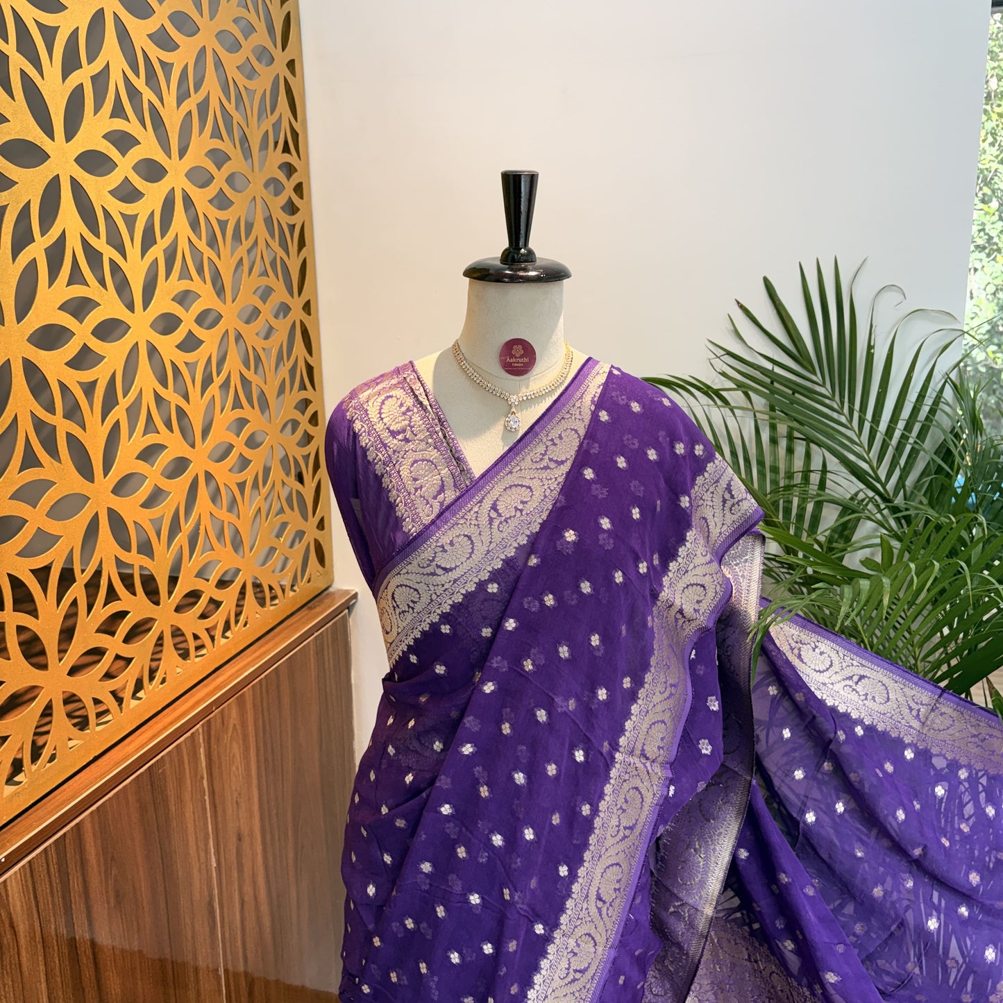 Purple Semi Khaddi Georgette Saree