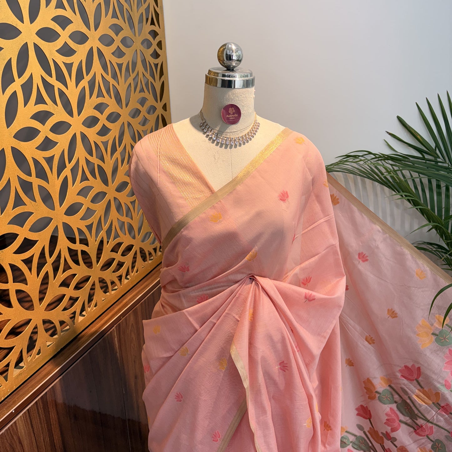 Pink Handloom Cotton Saree