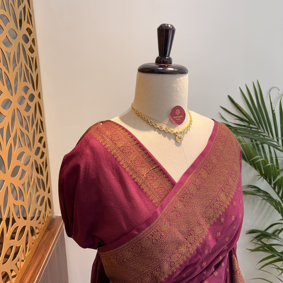 Purple Crepe Georgette Semi Banarasi Saree