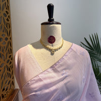 Lavender Woven Cotton Saree – embroidered work			