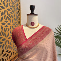 Cream Banarasi Pure Crepe Saree – woven (zari) work			