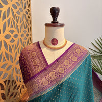 Rama Green Banarasi Pure Crepe Saree – woven (zari) work			
