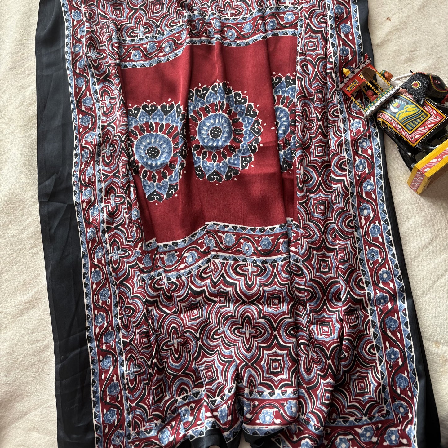 Striped Satin Crepe Saree