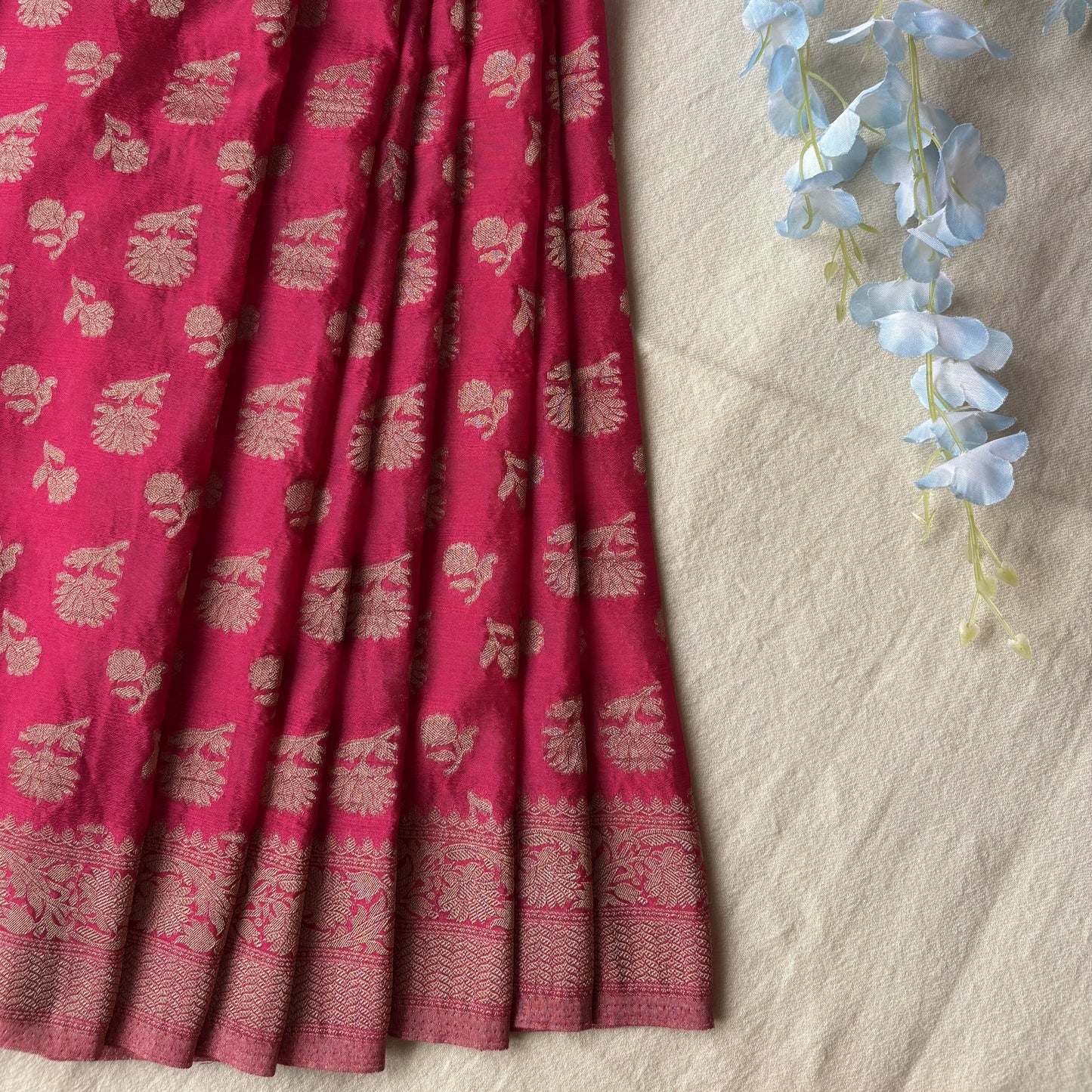 Pink Semi Khaddi Georgette Saree