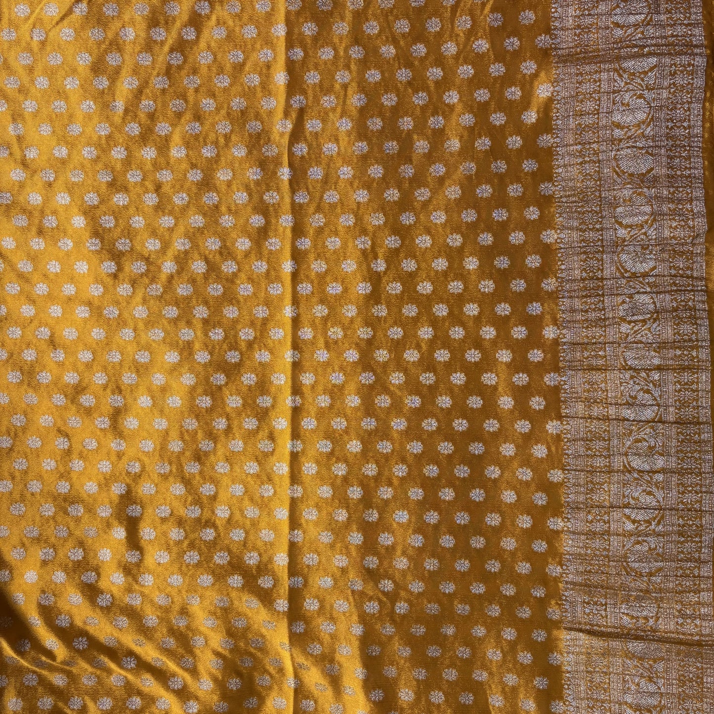 Yellow Semi Khaddi Georgette Saree