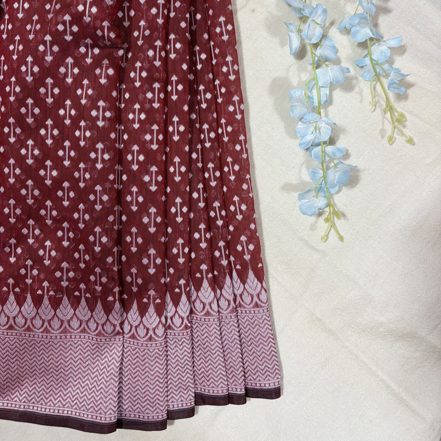 Brown Woven Cotton Saree