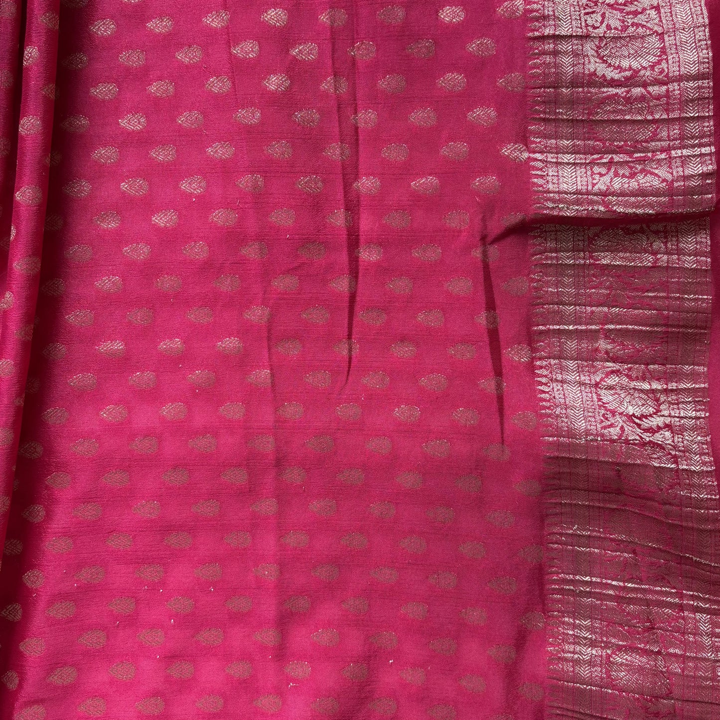 Orange Semi Khaddi Chiffon Banarasi Saree