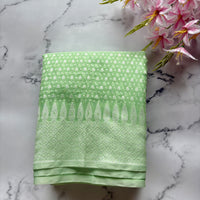 Pastel Green Woven Cotton Saree