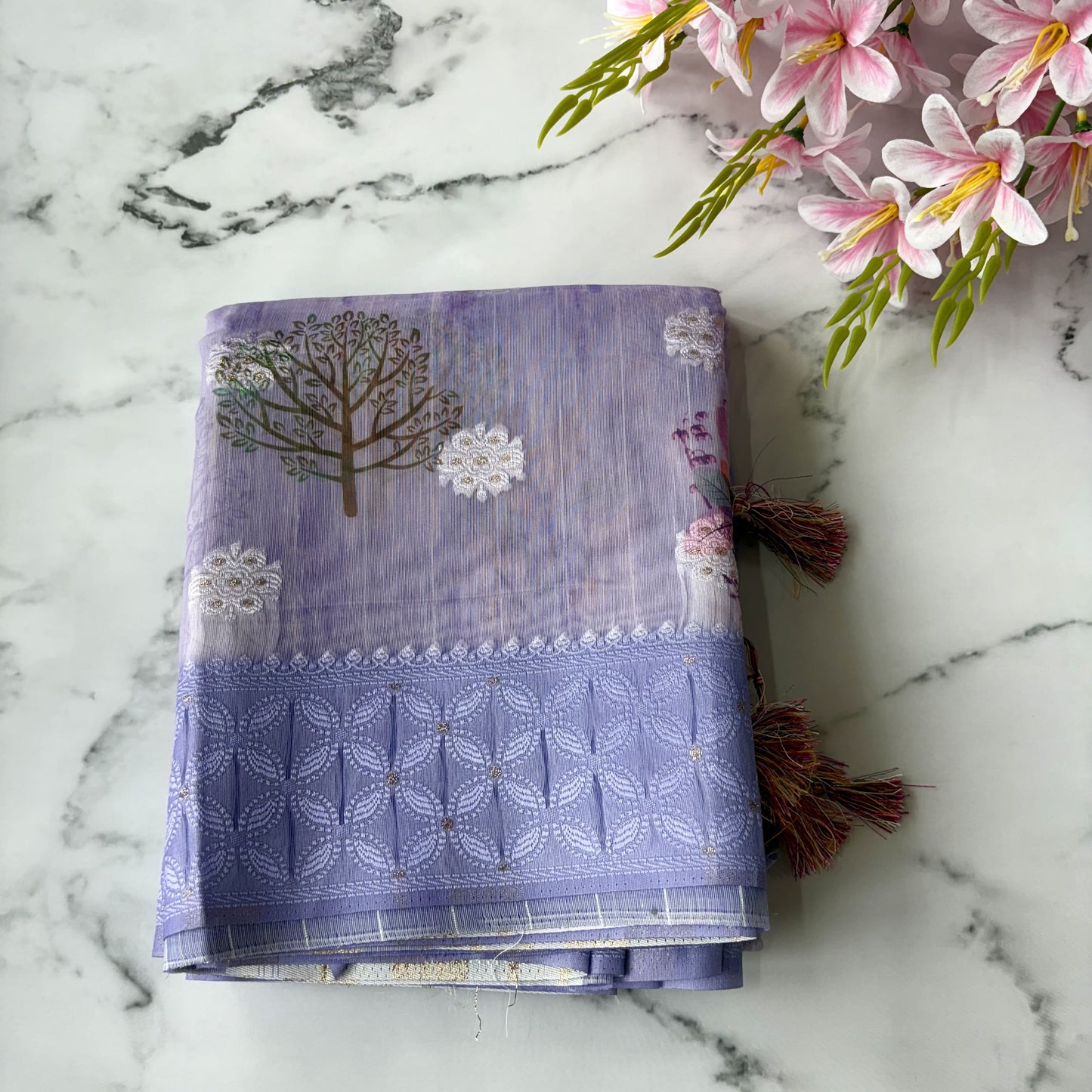 Lavender Soft Cotton Saree