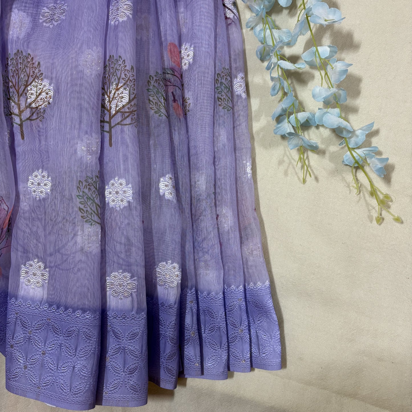Lavender Soft Cotton Saree