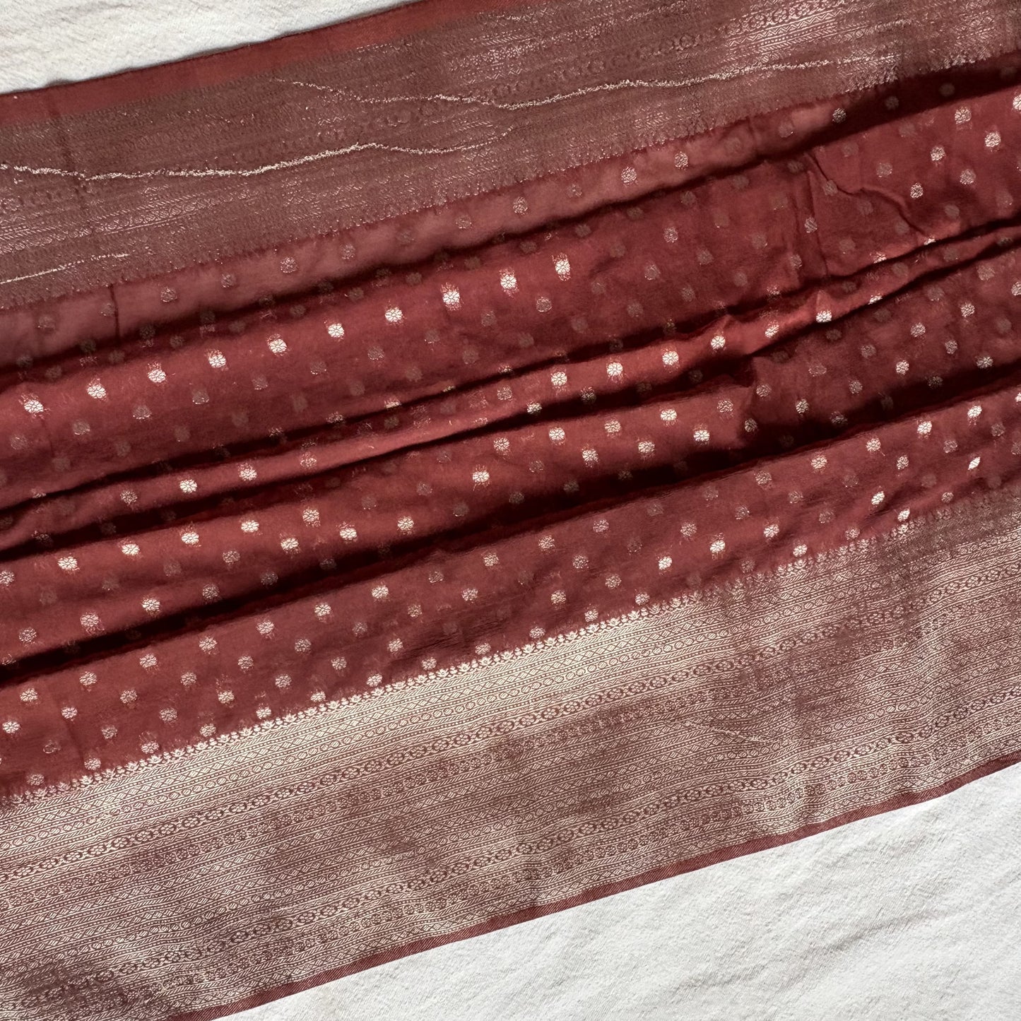 Brown Semi Georgette Banarasi Saree