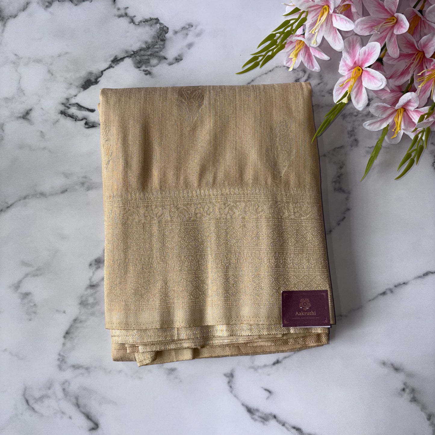 Cream Banarasi Semi Matka Silk Saree