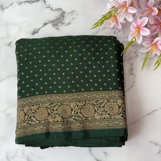 BottleGreen Banarasi Pure Crepe Saree
