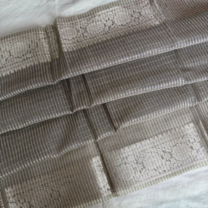Brown Kora Cotton Silk Saree