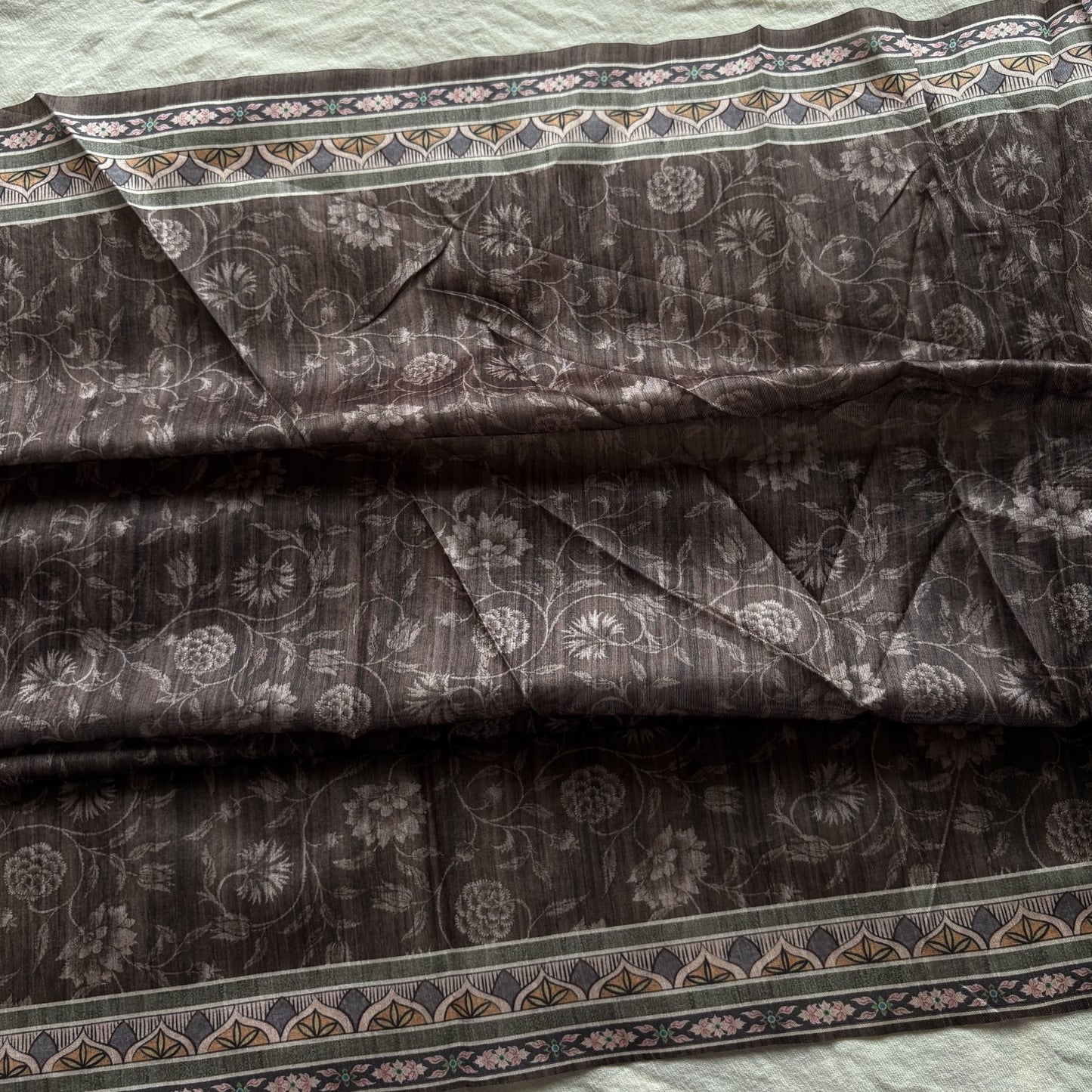 Pink Semi Tussar Printed Saree