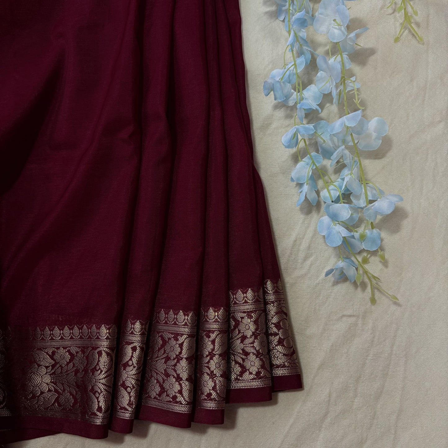 Maroon Soft Organza Banarasi Saree