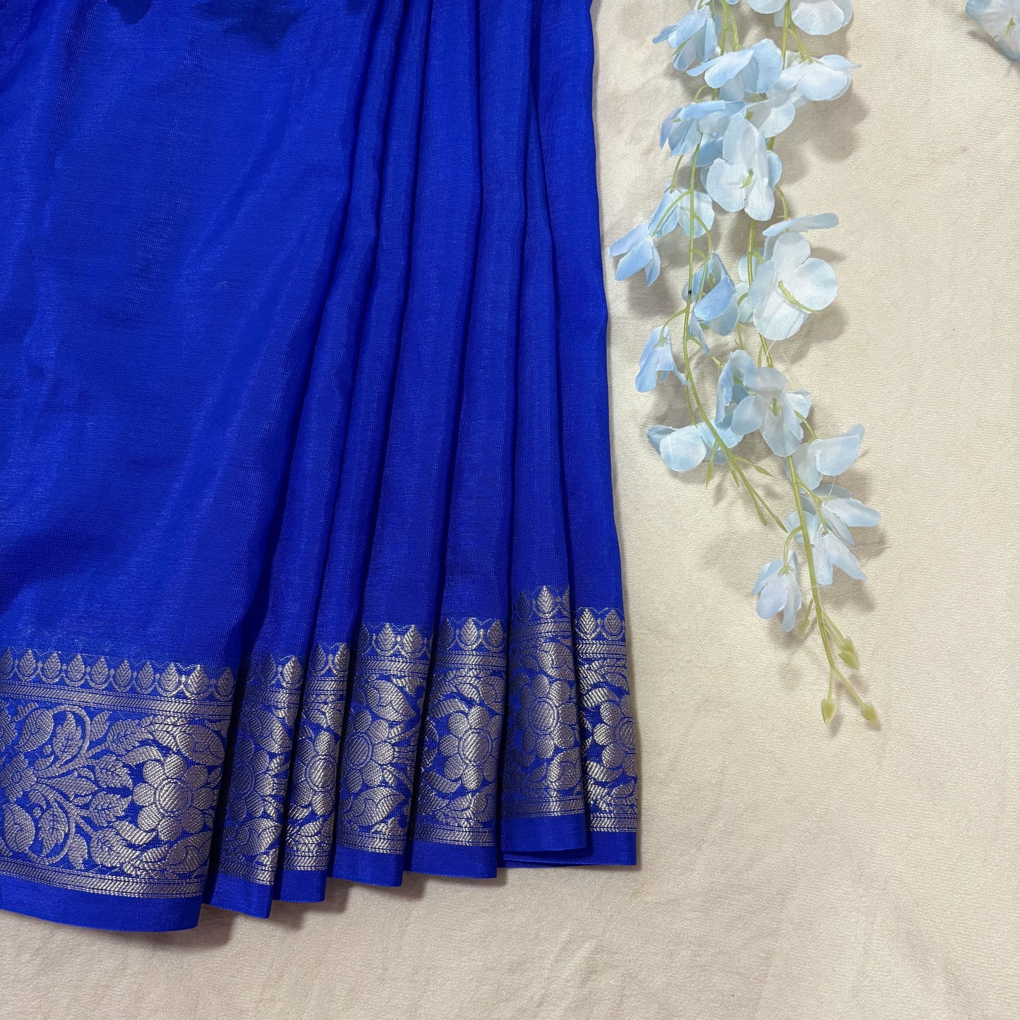 Royal Blue Soft Organza Banarasi Saree